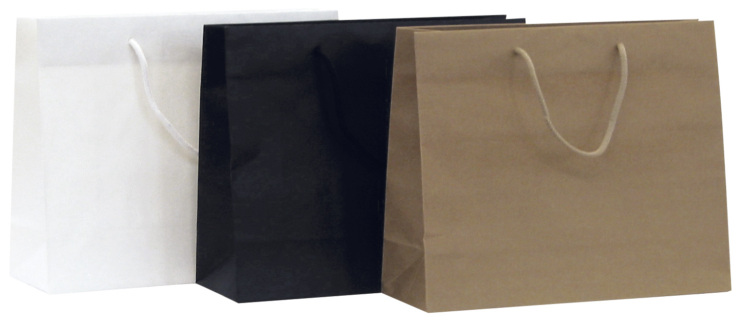 Papiertasche "Natura - Blanco - Black" Ohne Druck